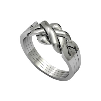 Criss cross puzzle ring 925 silver handmade 4 band Classical