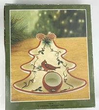 Cardinal Chip Dip Tray Bowl Christmas Holiday Serving Dish Chesapeake Bay