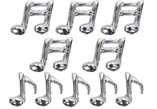10PCS Music Note Balloons Silver Aluminum Birthday Party Balloon Music Themed...
