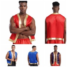 Mens Waistcoats Dancing Cardigan Holiday Top Masquerade Vest Festival V Neck