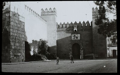 VINTAGE Magic Lantern Slide SEVILLA ALCAZAR NO6 C1930 PHOTO SPAIN