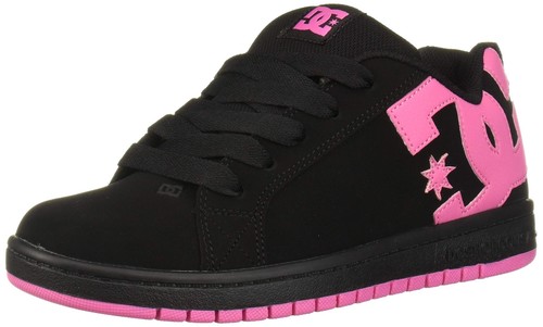 DC Court Graffik scarpa da skate bassa sneaker, nero/rosa, 6 US unisex bambino grande