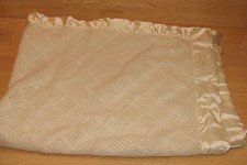 35"x50" Vintage White Cream Acrylic Nylon Trim Baby Blanket North Star