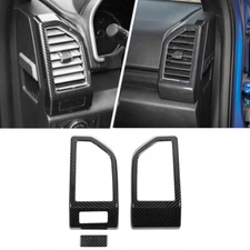 For Ford F150 2015-2020 Carbon Fiber Dashboard Side Air Vent Cover Trims Molded