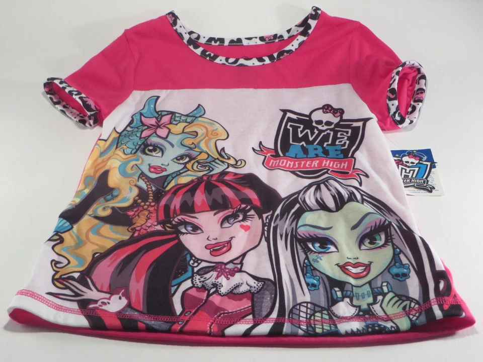 Nuevo top manga corta Monster High Sleepwear 1 pieza talla 10-12 Foto 2 de 4