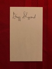 Gregg Sheppard  3x5 index card / Auto / NHL / Bruins / Penguins
