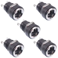 5 x 2.1mm x 5.5mm Round Panel Chasis Mount Female Socket DC Connector Jack Plug