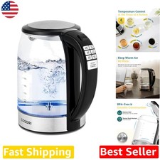 Smart Electric Kettle: 1.7L, 6 Temps, 1 Hour Keep Warm, Auto-Off, BPA-Free Glass