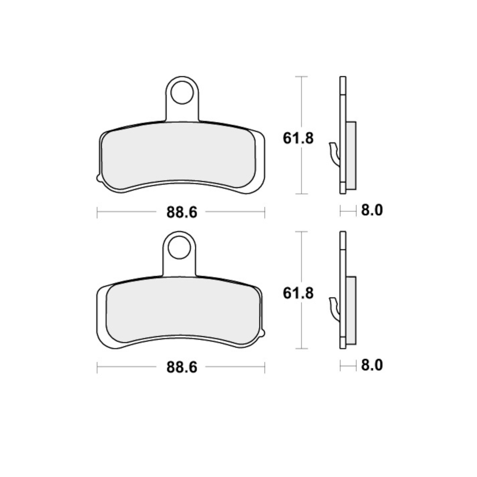 Brake Pads for HARLEY DYNA 1690 SWITCHBACK FLD 2012-2016 Front CT V-Twin SBS