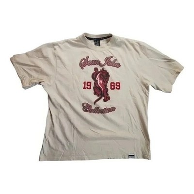 Sean John Mens Size Large Graphic T Shirt 1969 Collection Cream Cotton