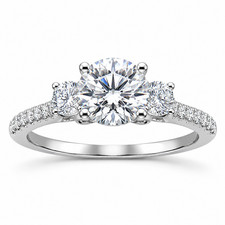 Silver  Plated Elegant  Round Cubic Zirconia ...