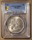 1921 P PCGS MS65 Morgan Silver Dollar $1 US Mint Coin 1921-P MS-65
