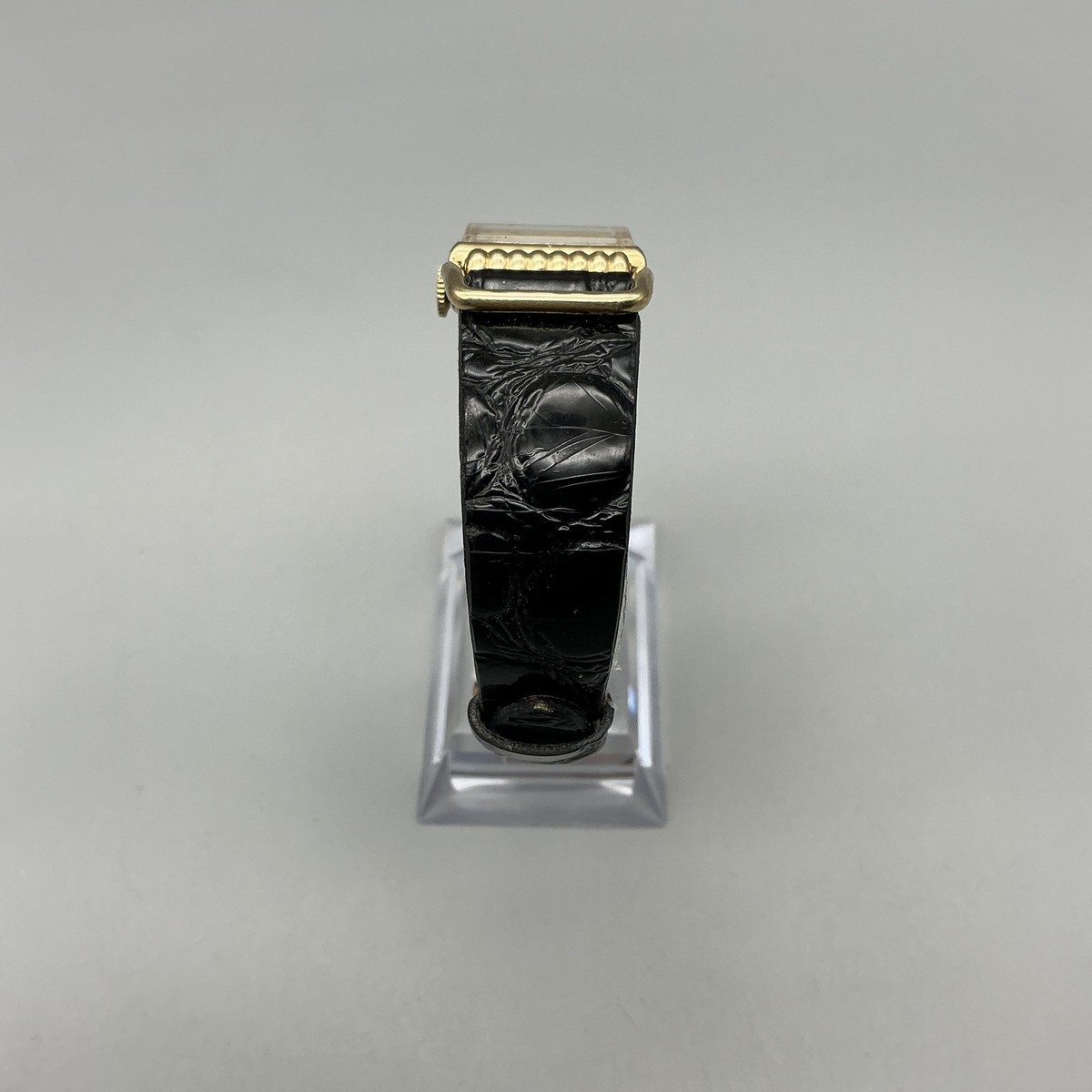Vintage Lord Elgin Mens Watch 21mm Black Dial 14K Gold  display picture 2