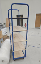 Blue 4-Tier 4-Shelf Rolling Utility Cart Shelf Truck Trolley with Handle