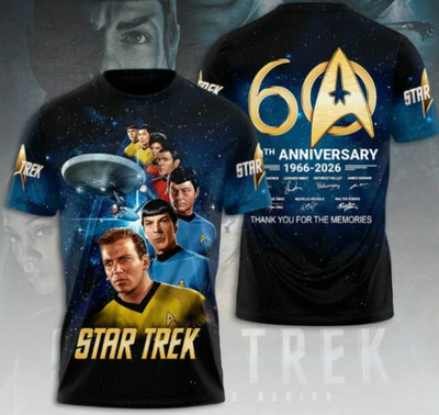 Star T,re,k 60Th Anniversary 1966-2026 Thank You For Memories 3D T-Shirt LI2108