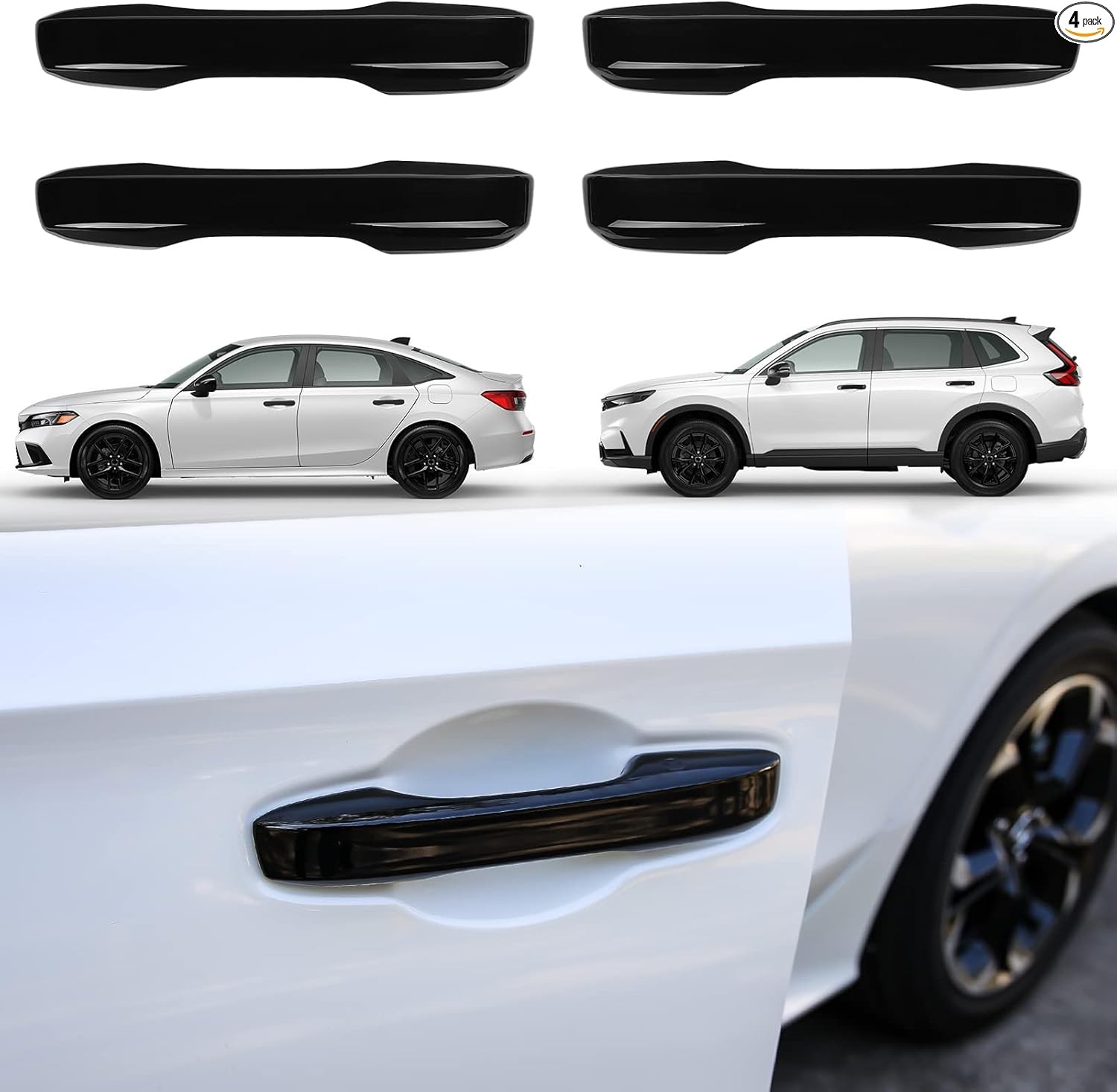 11th Gen Civic Accessories Door Handle Cover Exterior Handle Protection Black