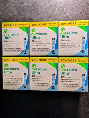 6 Boxes OneTouch Ultra Test Strips 30ct (180 Total) Exp 5/31/27+ FREE SHIPPING