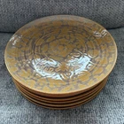 Rare MCM Red Wing Pottery Kashmir Acorn Oak Leaf 10.5” Dinner Plate Set Of 7