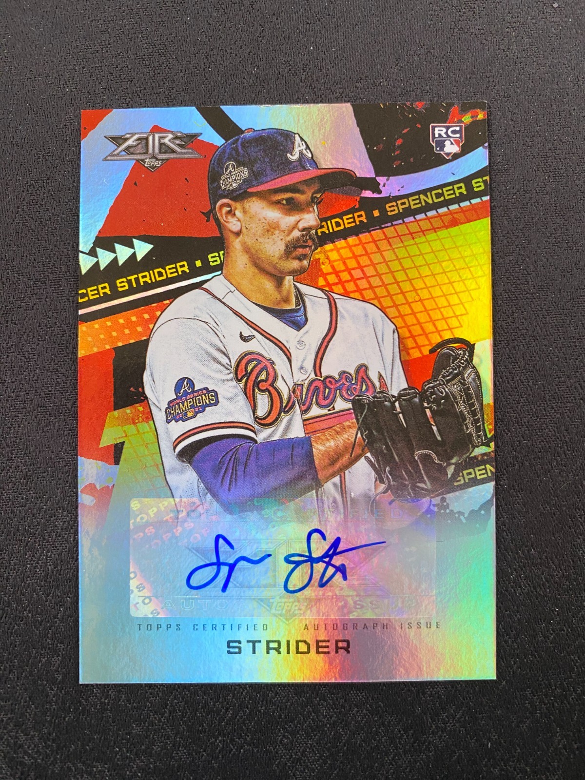 2022 Topps Fire - Fire Autographs Spencer Strider #FA-SS (AU, RC)