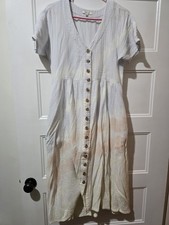 Madewell lightspun Cotton Guaze Tie-dye Dress Midi Size Small