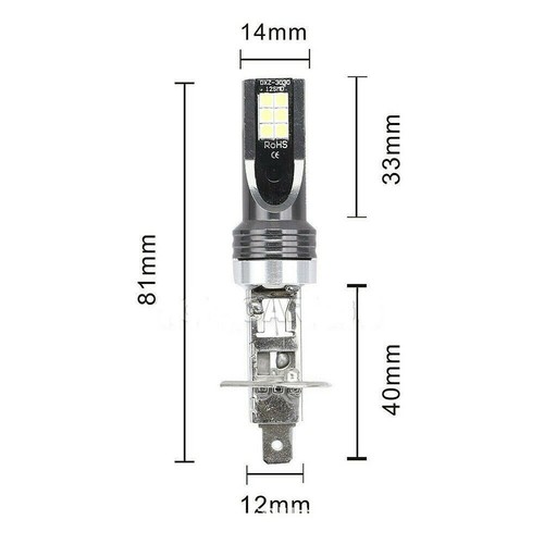 2PCS H1 LED Headlight Bulb Conversion Kit High Low Beam 100W 6500K Super White - Picture 8 of 8