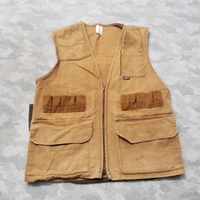 Vintage Walls Vest Mens Medium Brown Pockets Full Zip Made In USA Hunting