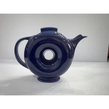 Hall China Donut Teapot Cobalt Blue 3116 Vintage Kitchenware