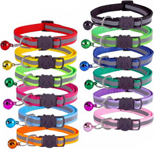 12-Pack Reflective Cat Collar Breakaway with Safety Elastic Band   Cat Collar wi