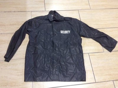 Black Rain Jacket - Rothco PVC Security Staff Uniform Coat Medium