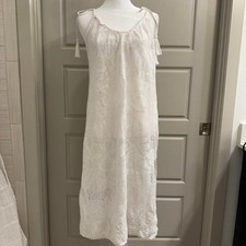 Aerie White Tie Strap Knit Maxi Dress Women’s Medium Boho Beach Summer