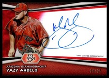 2012 Bowman Platinum Prospect Autographs Red Refractors Yazy Arbelo Auto 06/25