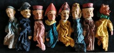 Beautiful set of 8 guignol papier m�ch� puppets late 19th century early 20th century