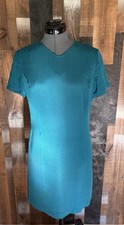 Talbots Teal Silk Blend Short Sleeve Dress Women’s Size 6 Lined Classic Style