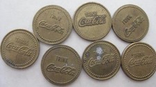 Coca Cola Coke lot of 7 brass German token Trink  #195