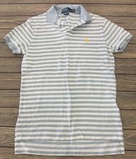 Polo Ralph Lauren Custom Fit Striped Polo Shirt S Blue  White Short Sleeve