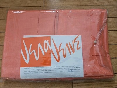 Vintage New Old Stock Vera Neumann Orange Peach Oblong Tablecloth 64  X 80  