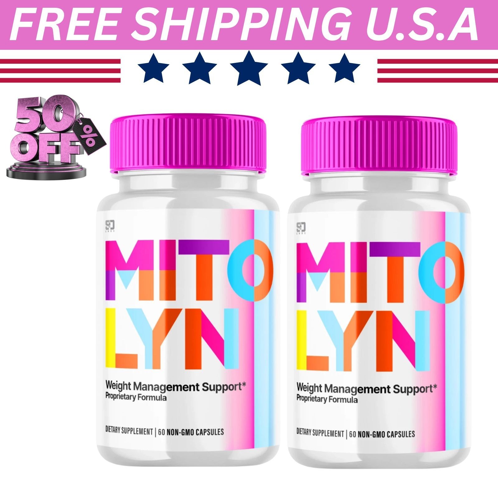 (2 Pack) Mitolyn Advanced Weight Loss Support Mito Lyn Maximum Strength 120ct US