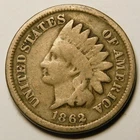 1862 Indian Head Cent Penny G-VG  "Not Cleaned -Actual Coin Pictured"