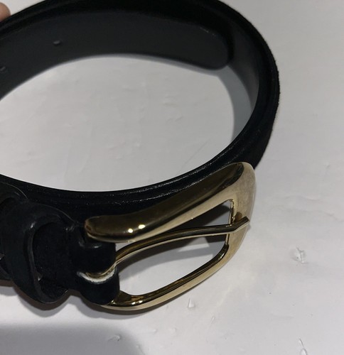 Amanda Smith L Genuine Leather Suede Black Belt Vinyl Lined 30”-34” 7/8” Wide - Picture 9 of 13