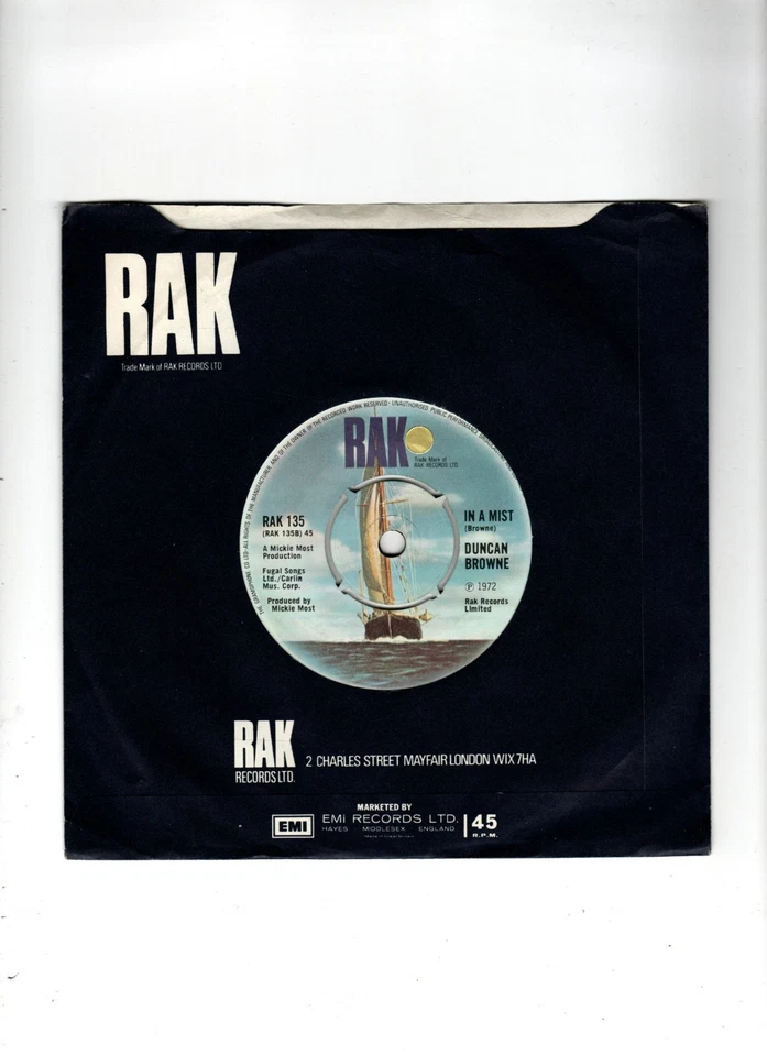 DUNCAN BROWNE - JOURNEY / IN A MIST. UK 1972 ORIG 7" & CO/SLEEVE. EX - Image 2 of 2