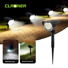 Solar Spot Lights 24LED Garden Outdoor Pathway Lawn Ground Fence Lamp Spotlight