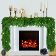 6FT Christmas Garland with Lights Battery Operated: Prelit Faux Decorations, ...