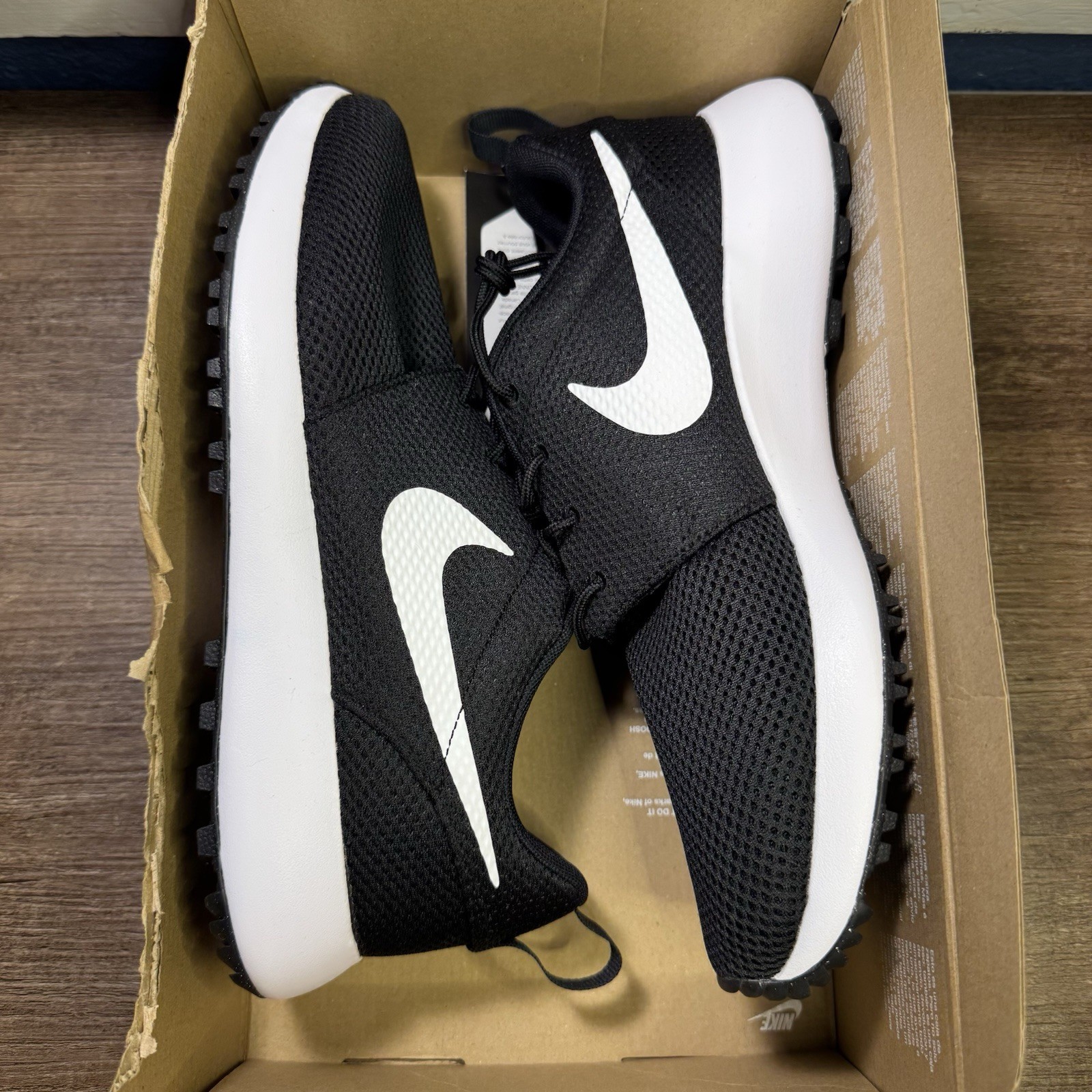 Nike Roshe Golf Next Nature ‘Black/White’ Men’s Size 9.5 DV1202-010 No Lid