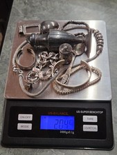 Sterling Silver 925 Scrap Melt Jewelry + Lot 204 Grams No Weight In Salt Shakers