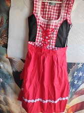 close out sale!! KIDs Sz 10 Oktoberfest,Dirndl Dress 2-pc,RED Apron, no Blouse