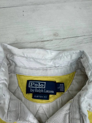 Vintage Polo Ralph Lauren Rugby Long Sleeve Striped Shirt Men Sz L yellow by Ralph Lauren, Size L, $65 - Photo 13