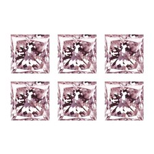 0.23Ct  [6 Pcs Lot] Pretty Square 1.8 MM Fancy Light Pink Natural Pink Diamond