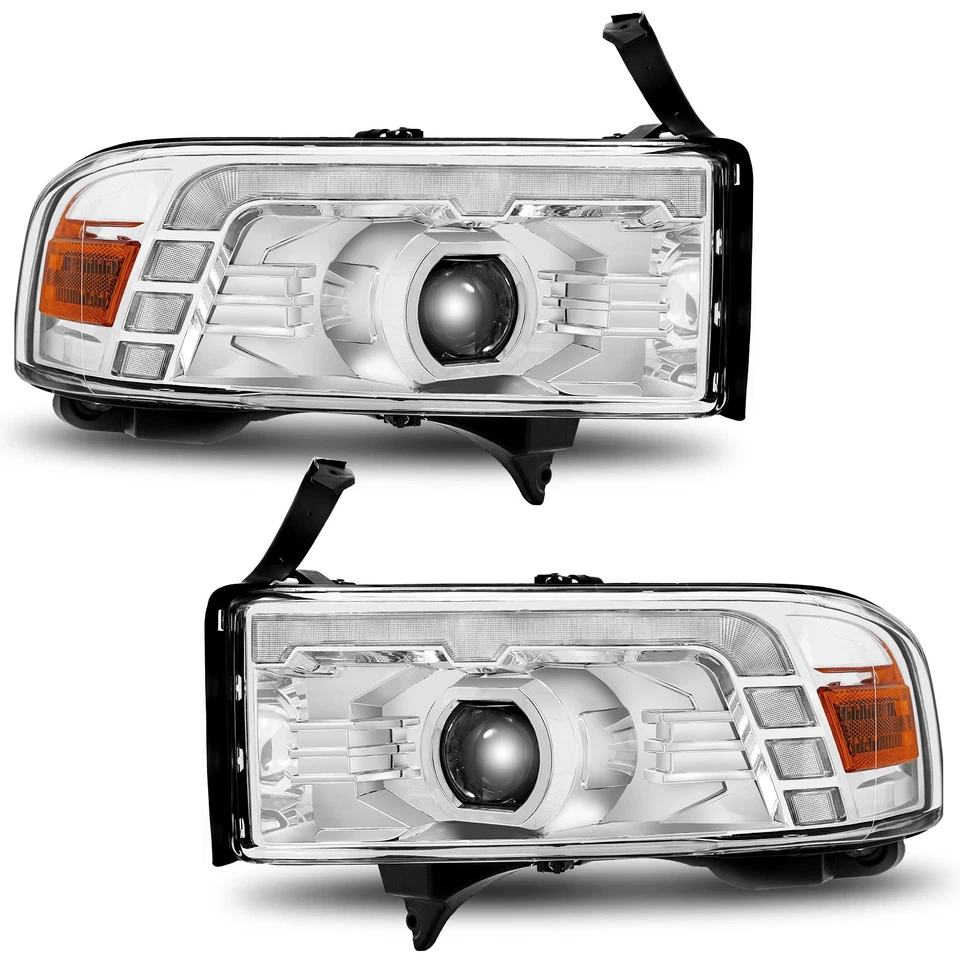 LED Projector DRL Sequential Headlights For 1994-2002 Dodge Ram 1500 2500 3500 - Image 2 of 4