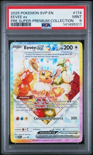 2025 POKEMON PRISMATIC EVOLUTIONS SUPER-PREMIUM COLLECTION EEVEE EX PSA 9