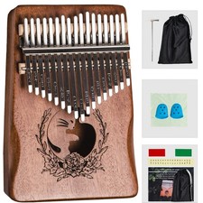 Kalimba Thumb Piano 17 Keys,Portable Mbira Finger Piano Beginners C Key with ...